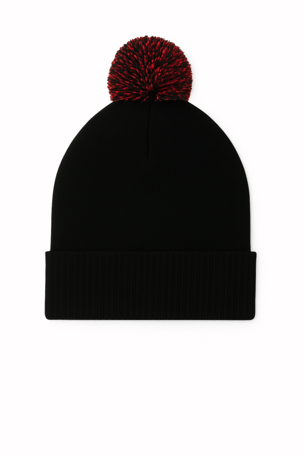 Black2020Red.png Pom Pom Beanie
