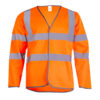 UC802-Orange-Front Uneek UC802 Long Sleeve Hi Vis Safety Waistcoat 120 GSM