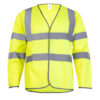 UC802-Yellow-Front Uneek UC802 Long Sleeve Hi Vis Safety Waistcoat 120 GSM