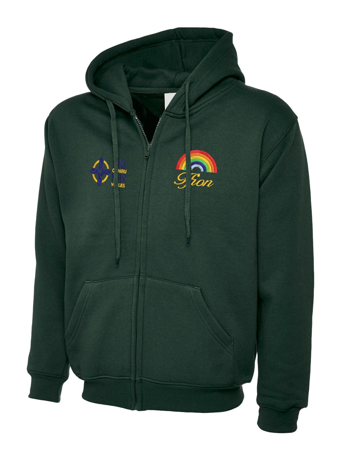 Personalized Welsh NHS Logo Hoodie + Embroidered Rainbow Design with your name