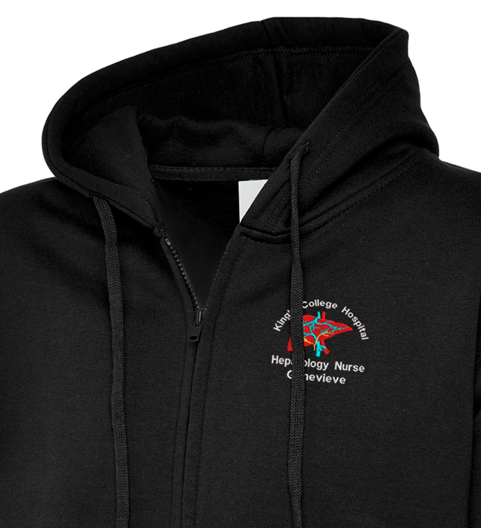 Embroidered Liver NHS Zipped Hoodie - Personalized Healthcare Apparel