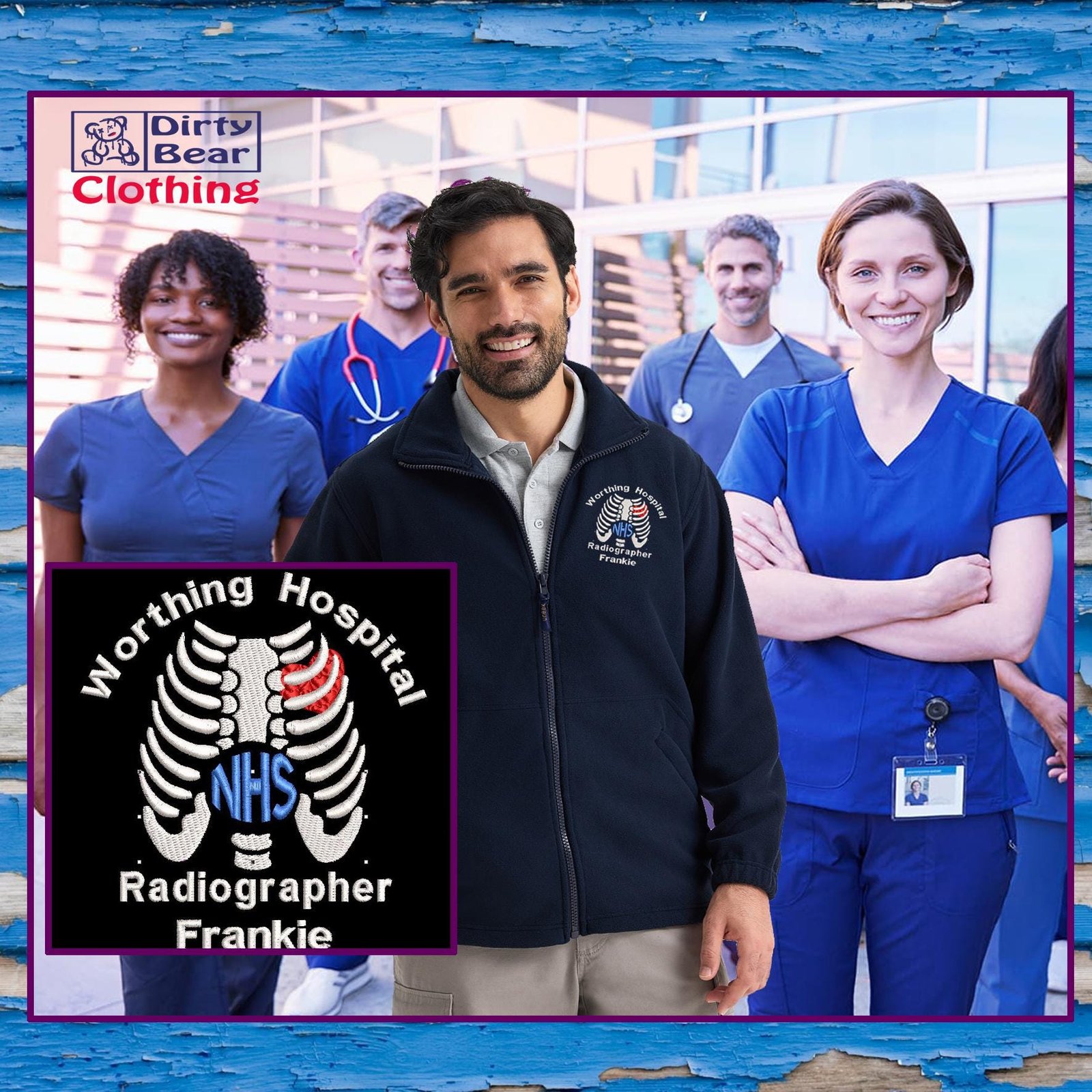 Embroidered NHS Radiographer Fleece Jacket, Custom Hospital Radiology Workwear