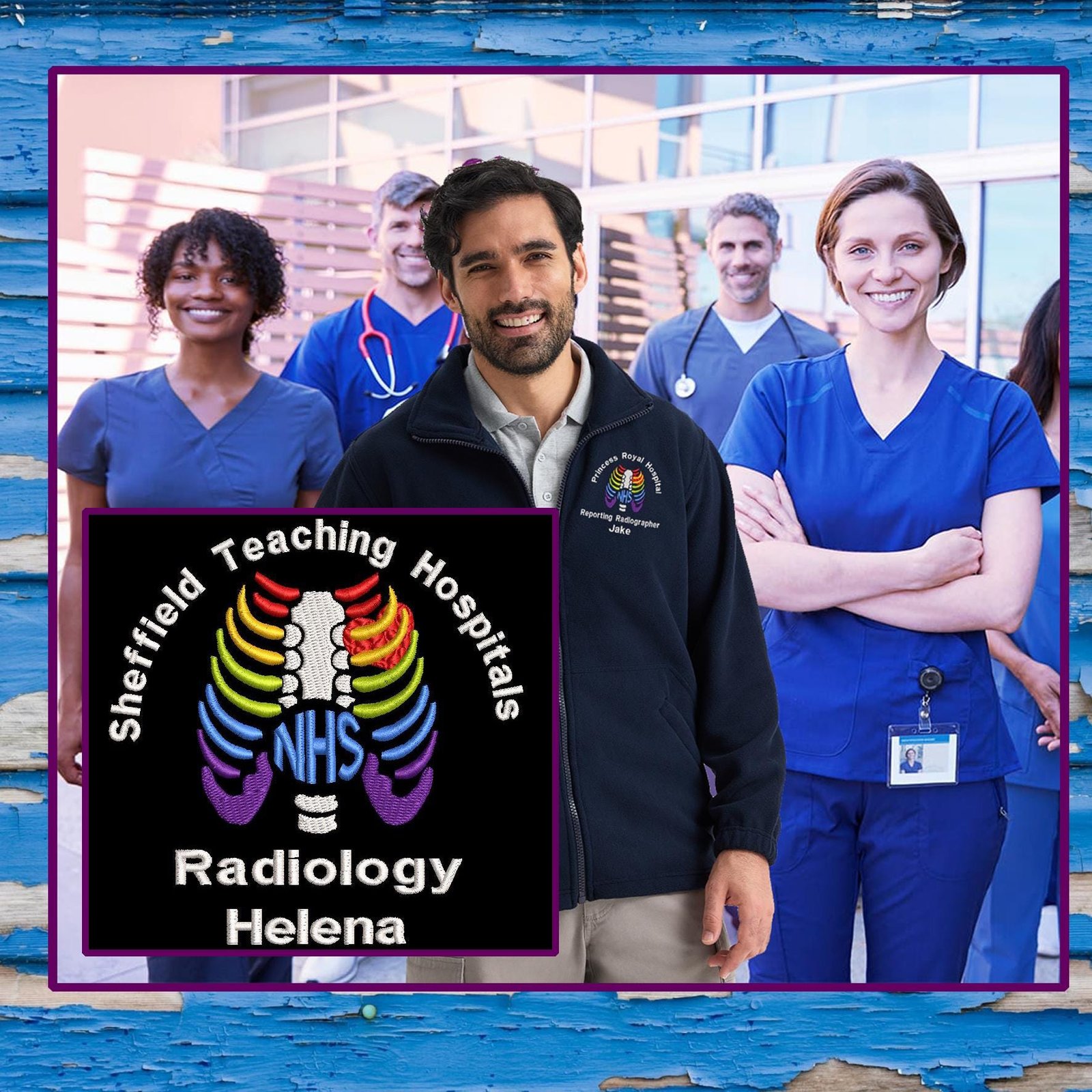 Personalized NHS Rainbow X-Ray Fleece Jacket, Medical Worker Gift