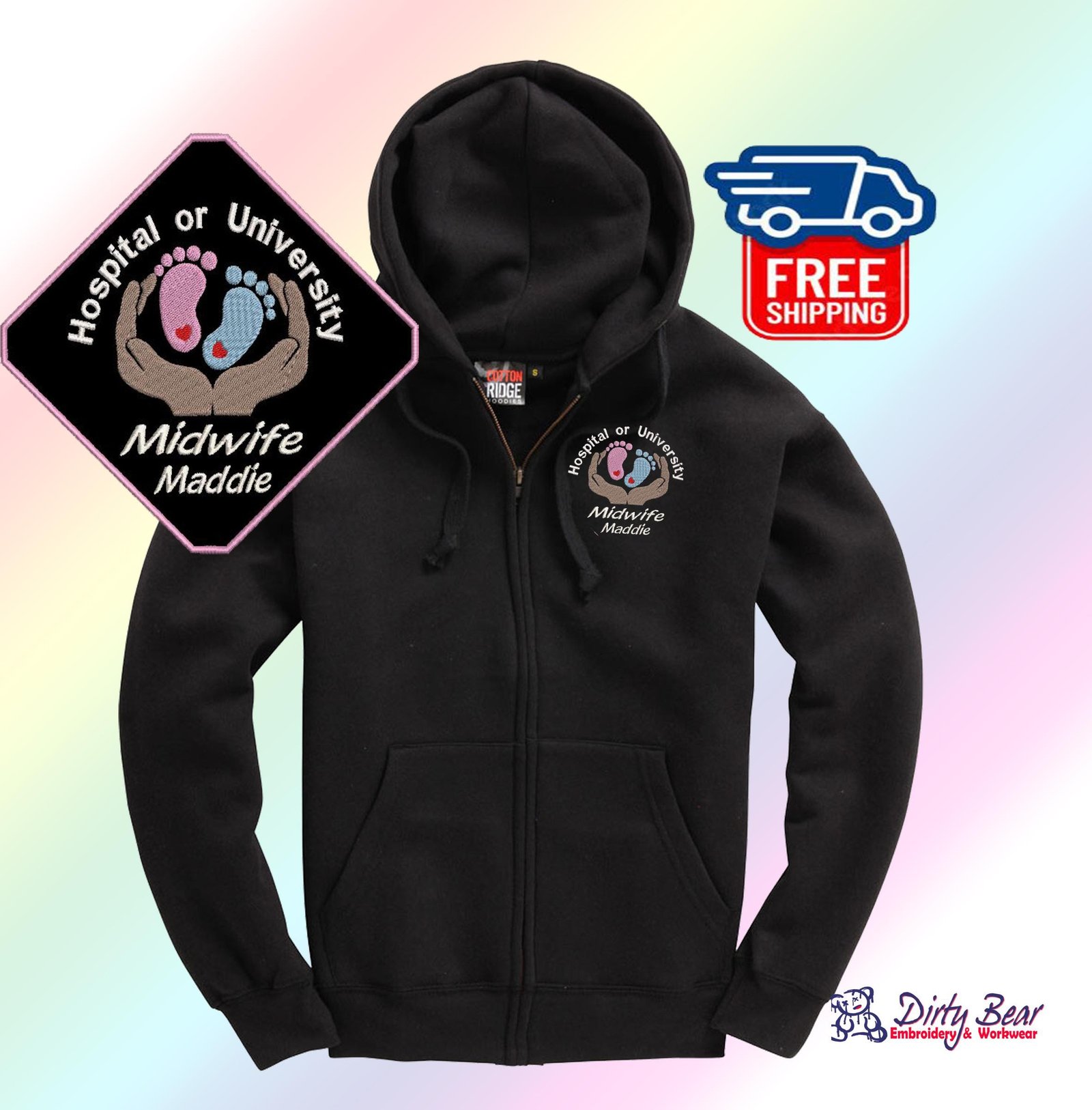 il_fullxfull.7076372181_8yrs.jpg Personalized Midwife Zip Hoodie | Baby Feet Design, NHS Staff Embroidery