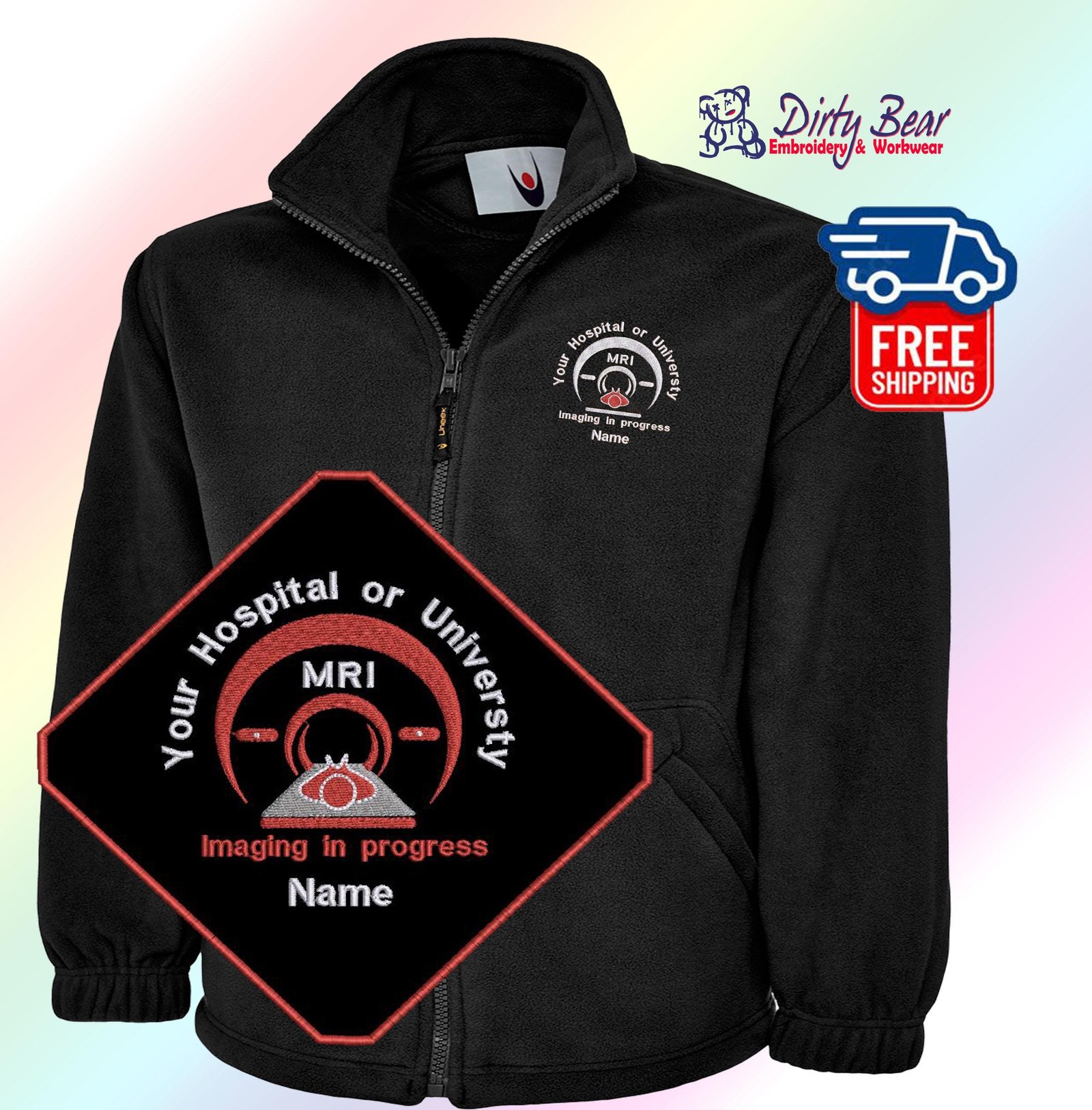 Personalized NHS Fleece Jacket, MRI Radiology Staff Uniform